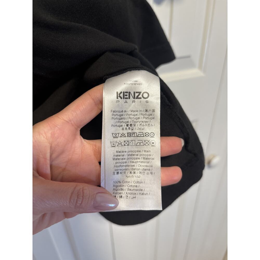 Kenzo Black Embroidered Tiger Logo T-Shirt L - Picture 6 of 7